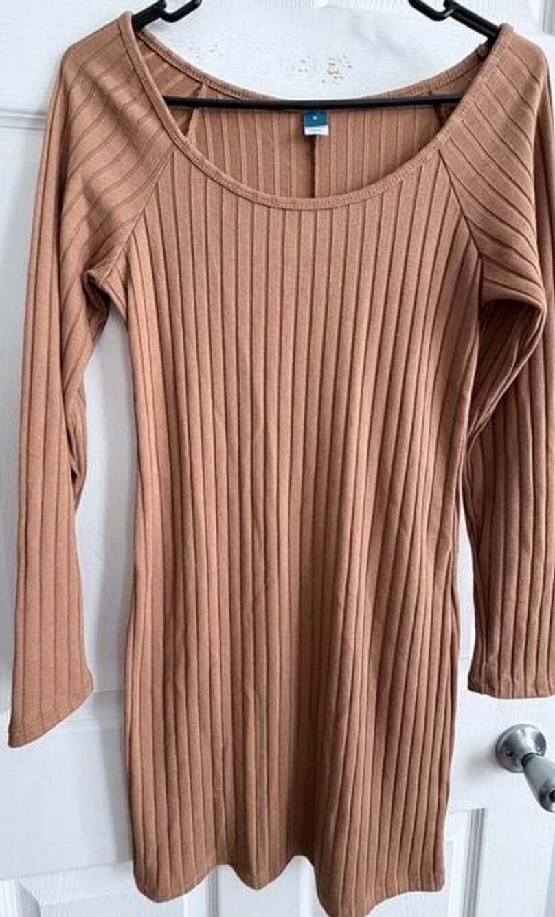 Old Navy Ribbed Knit Dress tan M